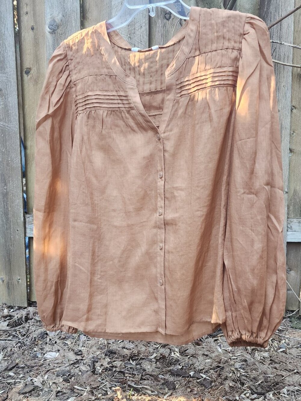 *NWT* XL Tommy Bahama Palm Breeze Pintuck Golden sheer popover blouse